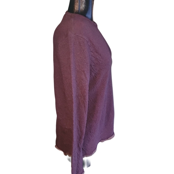 Buffalo David Bitton Burgundy Sweater with Tan Rough Edging L - Picture 4 of 8